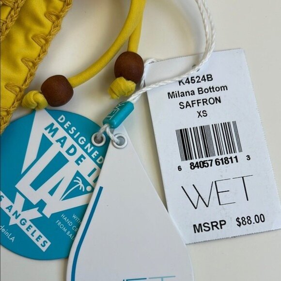 NWT WET SWIMWEAR Crochet Milana Bikini Bottom in Saffron - XS - Picture 3 of 5